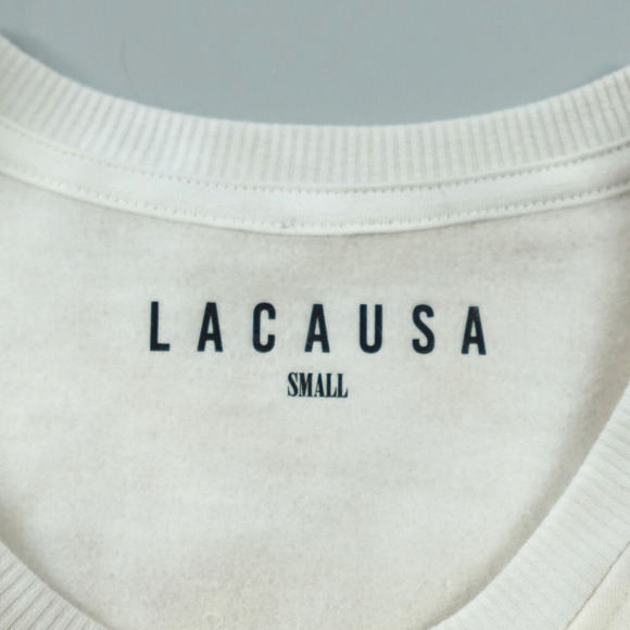 LACAUSA Sweatshirt Small Gray Tie Dye WARRIOR Graphic Fleece Comfy Boho - Picture 2 of 9